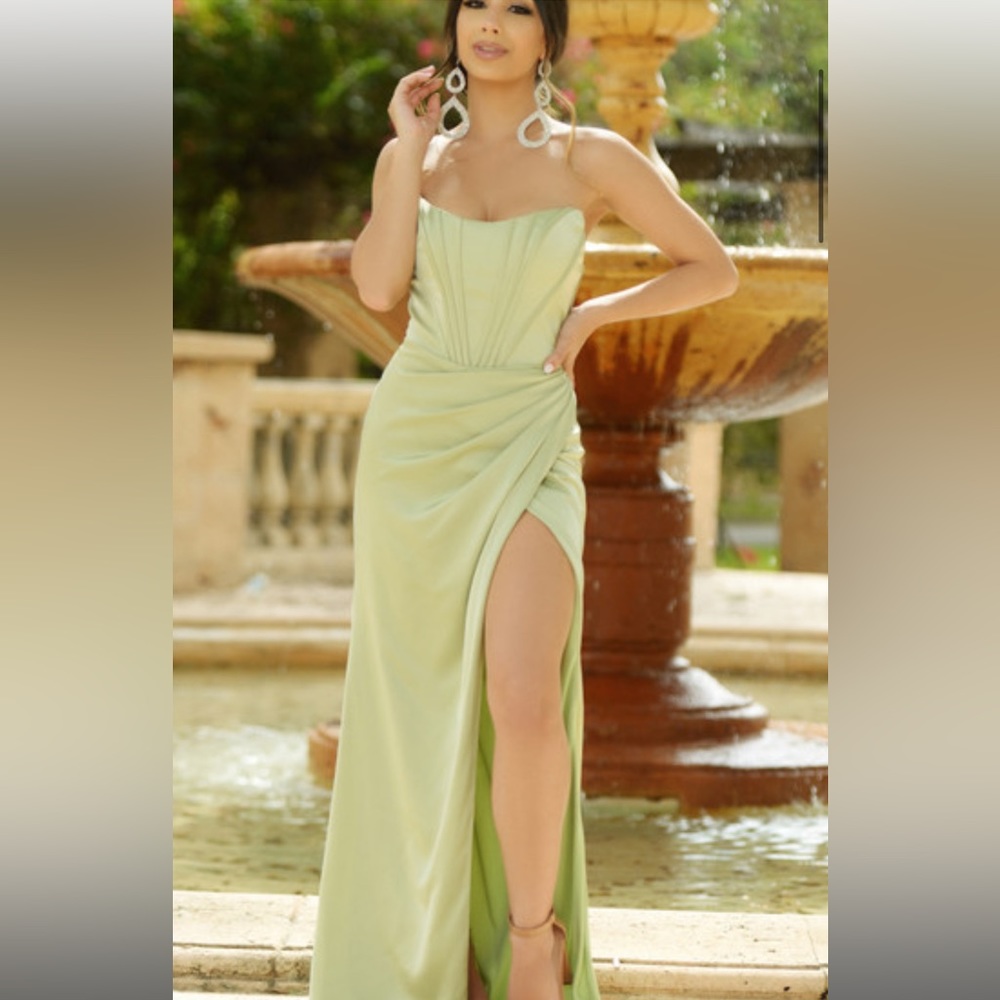 Sage evening gown